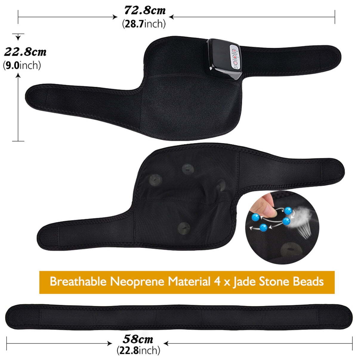 1/2 Pack Heated Knee Brace Wrap Braces Massager for Arthritis Knee Pain Therapy
