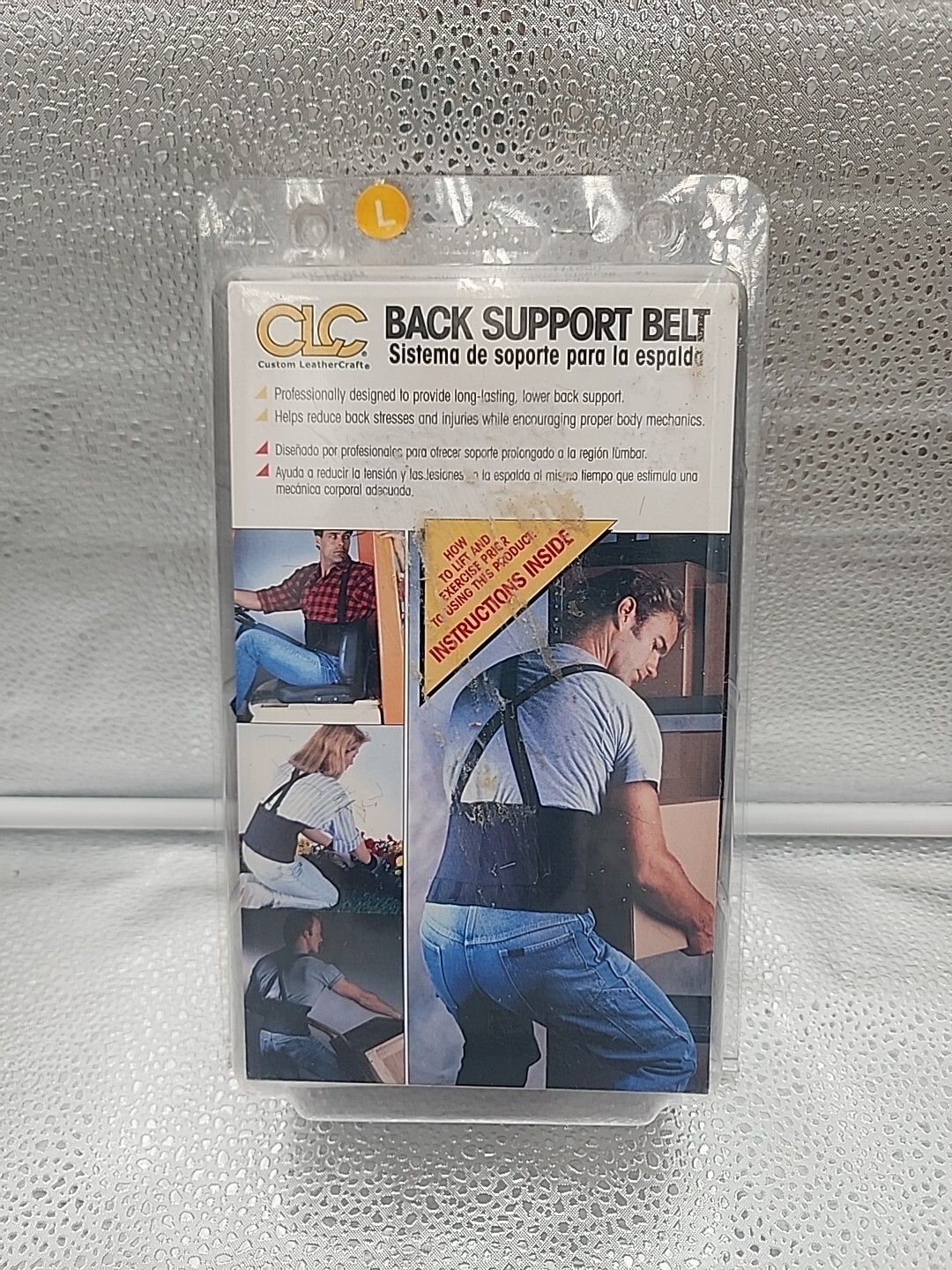Custom Leathercraft Elastic Back Support Belt Sz L New