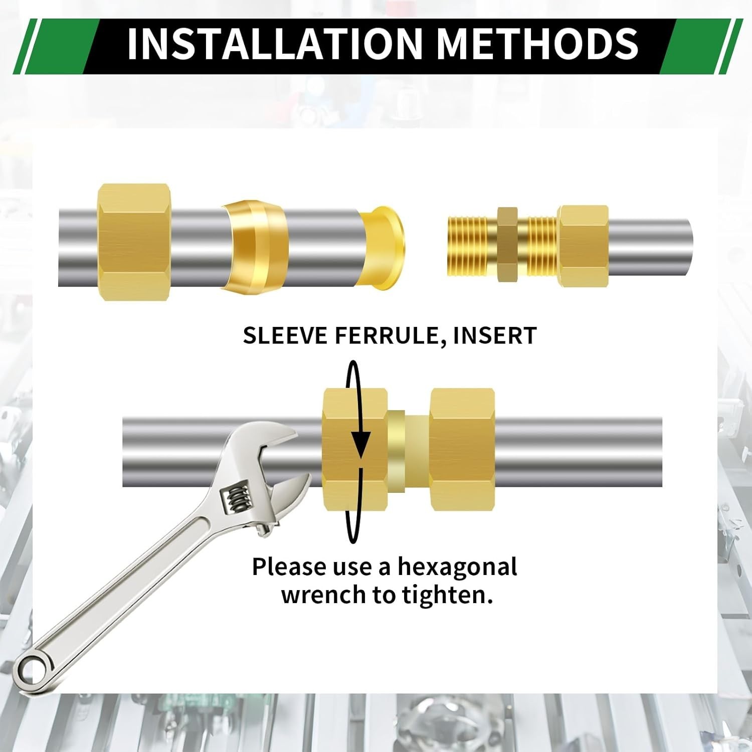 Complete 460pcs Brass Compression Sleeves & Ferrules for Reliable Hose Repairs