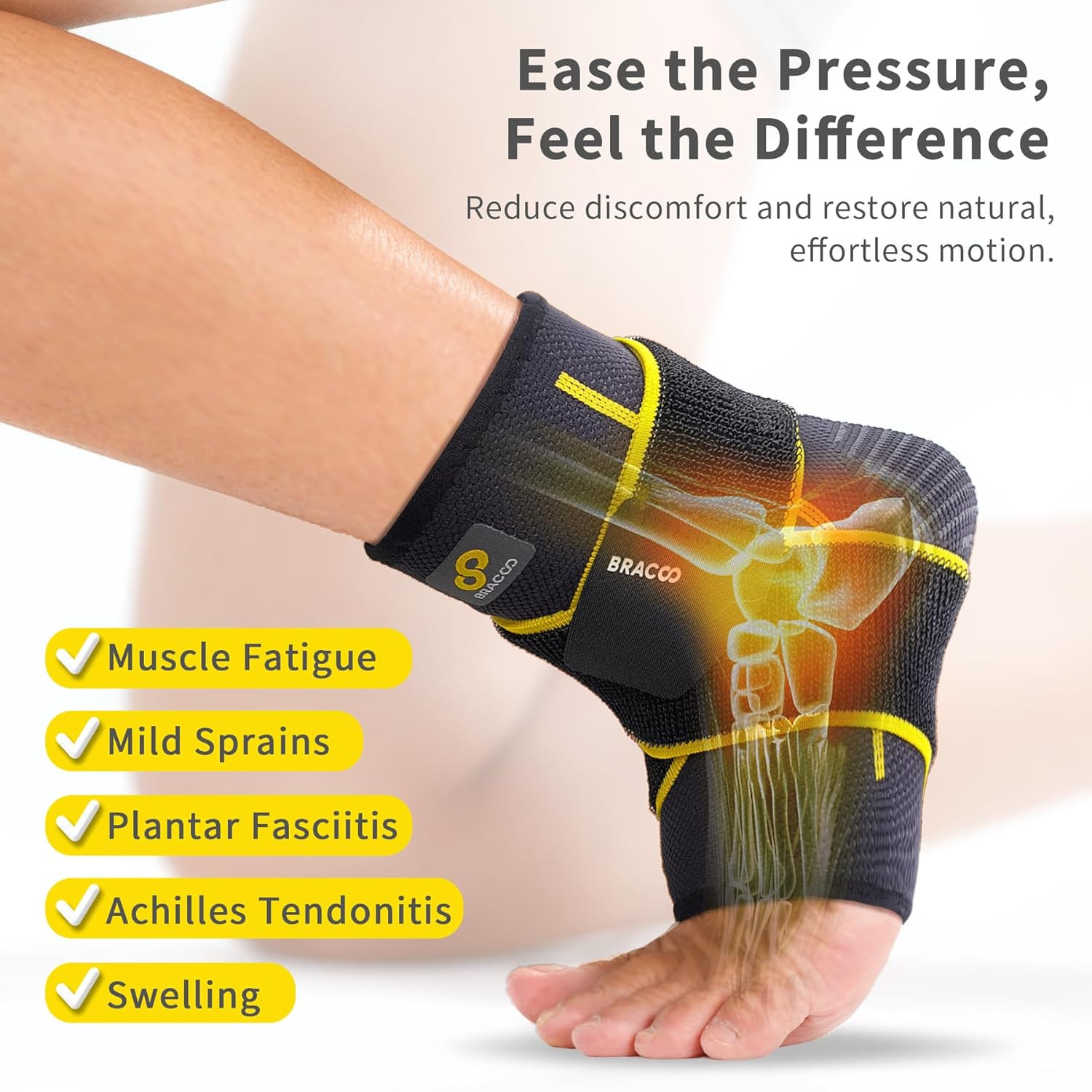 2 Pack Ankle Brace Compression Sleeve for Women & Men, Adjustable Ankle Support