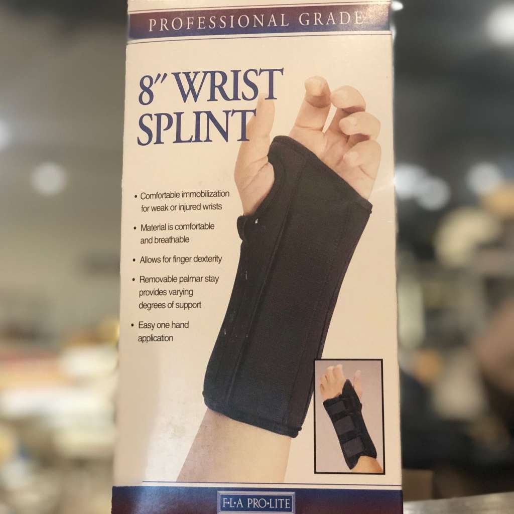FLA Pro-Lite 8″ Wrist Splint Black Left Hand Small