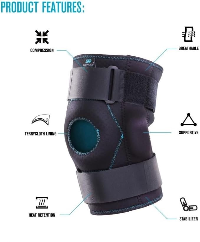 DonJoy Stabilizing Double Hinged Knee Wrap Brace Sprains S/M Fits 13-15in NEW