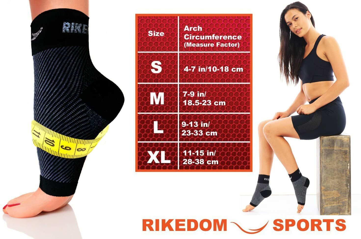 Compression Ankle Socks Foot Heel Sleeve Arthritis Pain Relief feet Support – L
