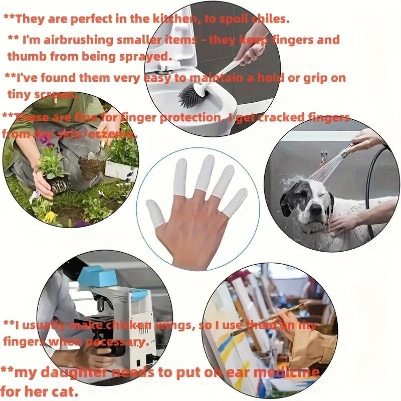 20/200pc Anti-Slip Latex Finger Cots Rubber Protector Elastic Electronic Medical