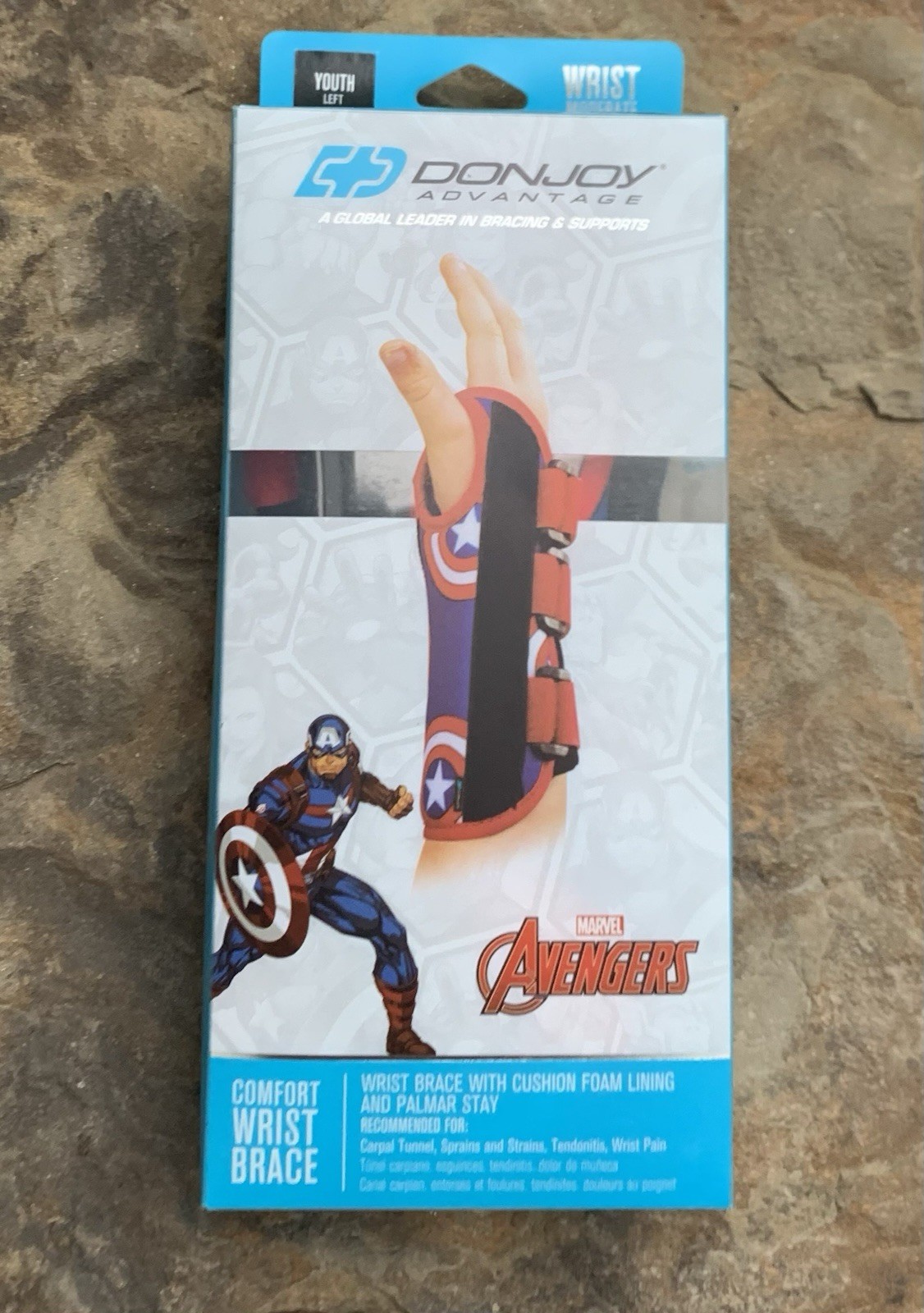 DonJoy Youth Left Hand Brace. Captain America. Moderate. New