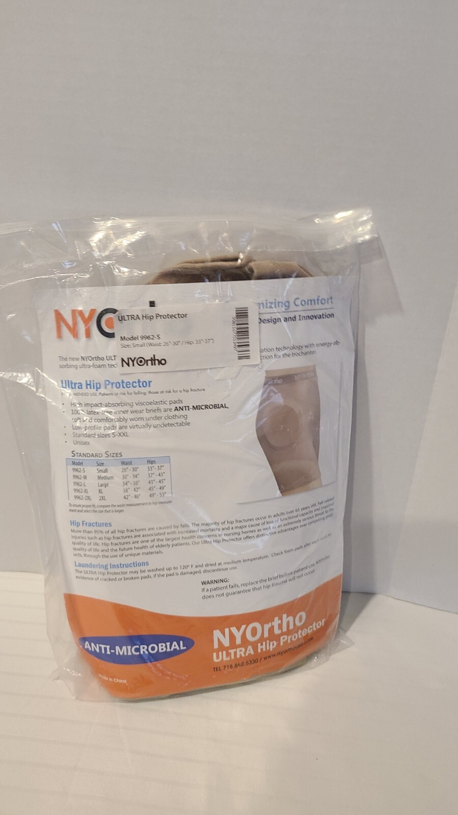 NYOrtho ULTRA Hip Protector-9962-Small Shorts-Waist 26-30″-Hip 33-37″-Nude Skin