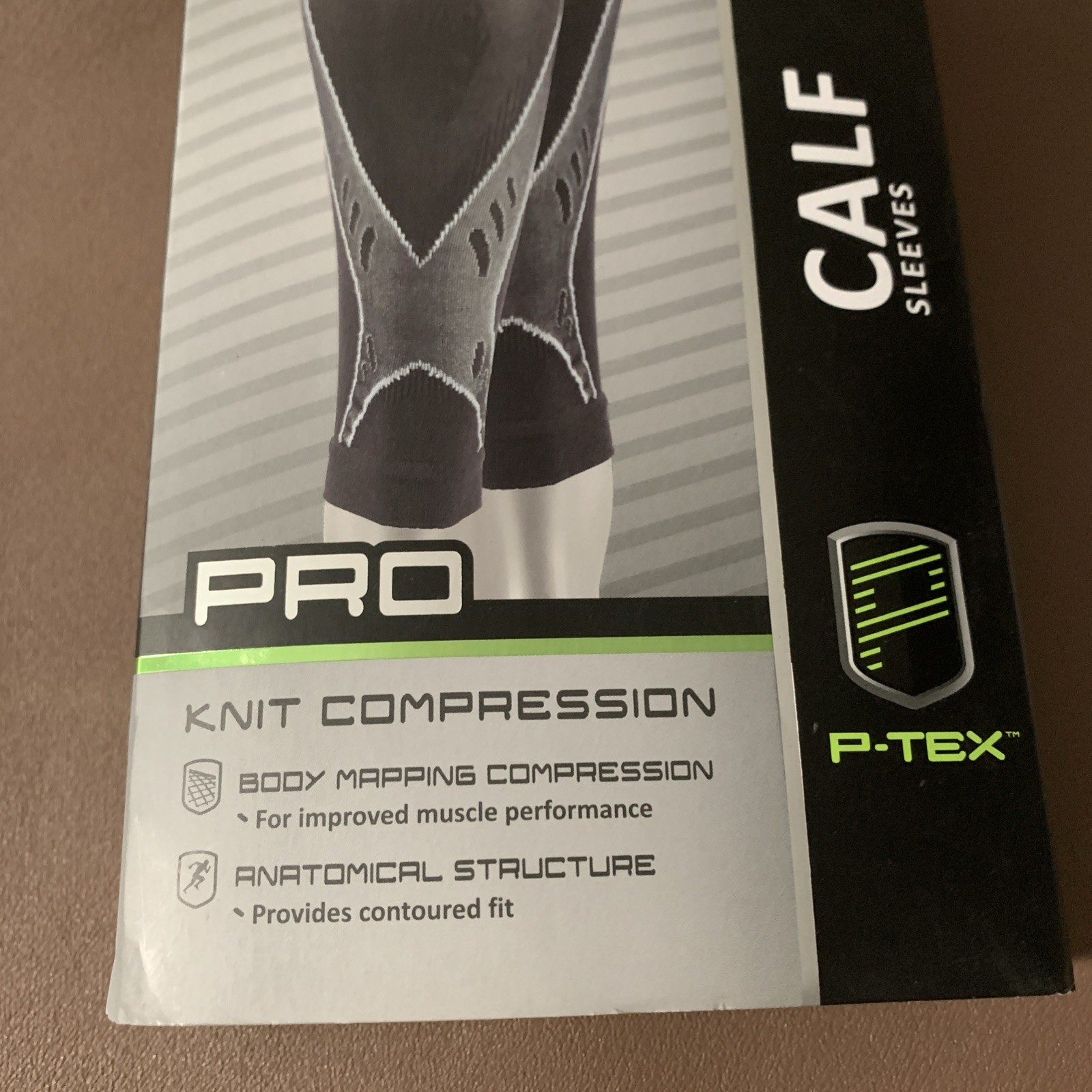 P-TEX ** PRO KNIT COMPRESSION CALF SLEEVES **P-TEXC500” XL Pair **BLACK*NEW**