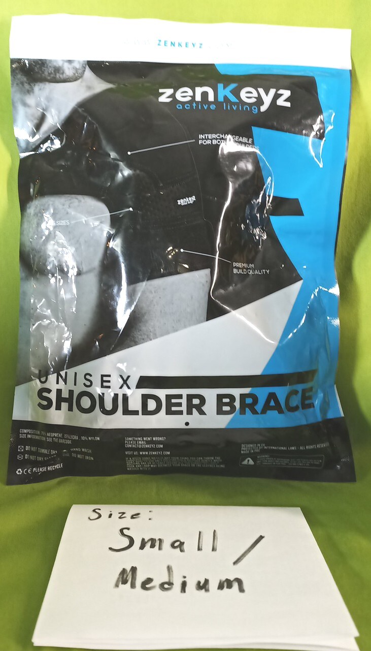 Zenkeyz Shoulder Brace Support Compression Wrap Unisex Size Small/Medium.