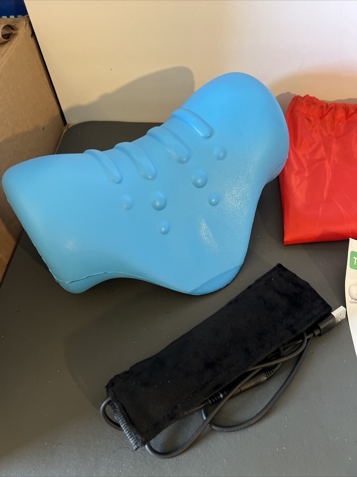 Cervical Neck Pillow stretcher Traction Pain Relief Dr.Healing W/ Heating Pad