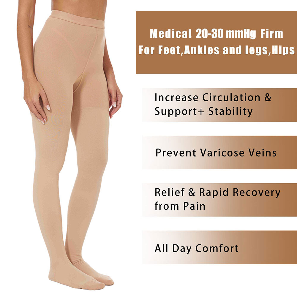 Compression Stocking for Women Closed Toe Edema Varicose Veins Swelling Pregnant