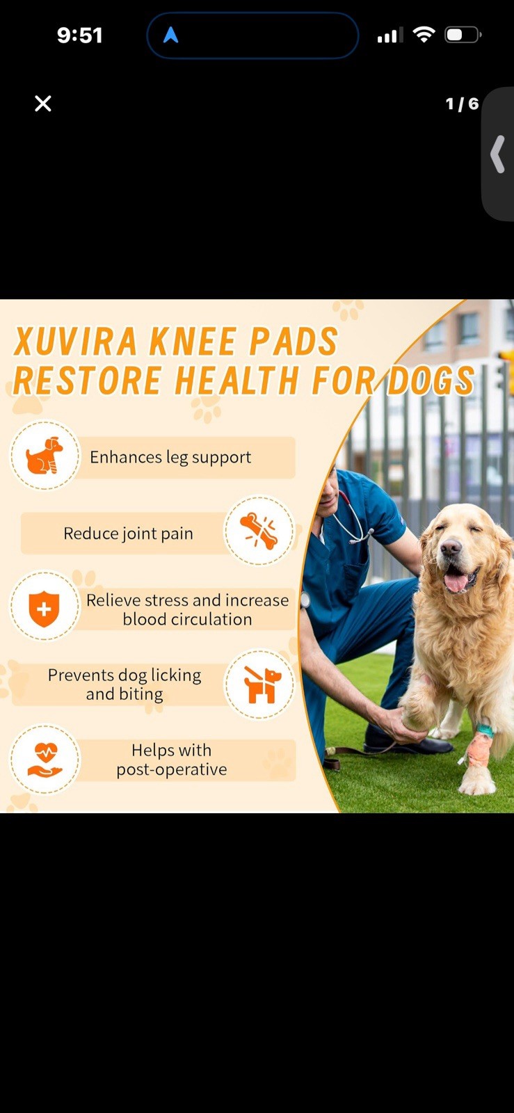 XUVIRA.Dog Knee Brace for Acl and Ccl Injuries – Adjustable, Comfortable Support