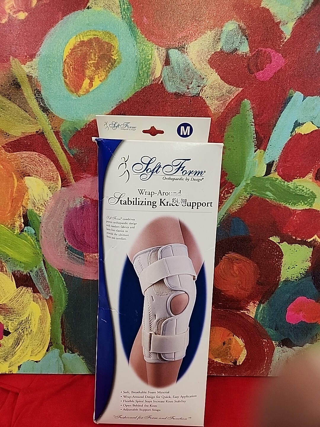 FLA Soft Form Wrap Around Stabilizing Knee Support, Beige, Medium New In Box