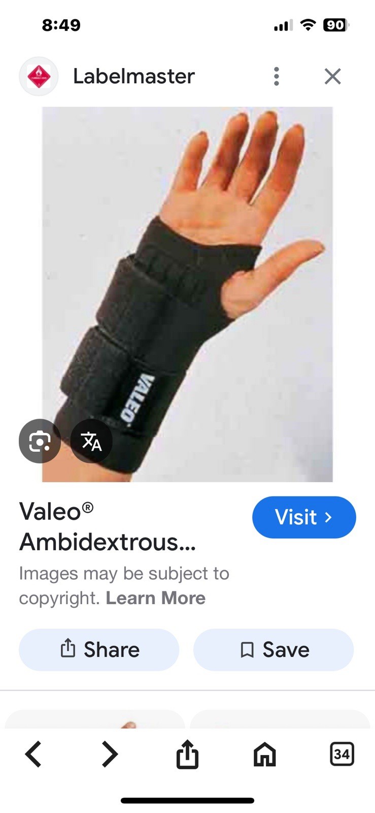 VALEO Ambidextrous Wrist Wrap, Sturdy support for Repetitive Lifting And Work.