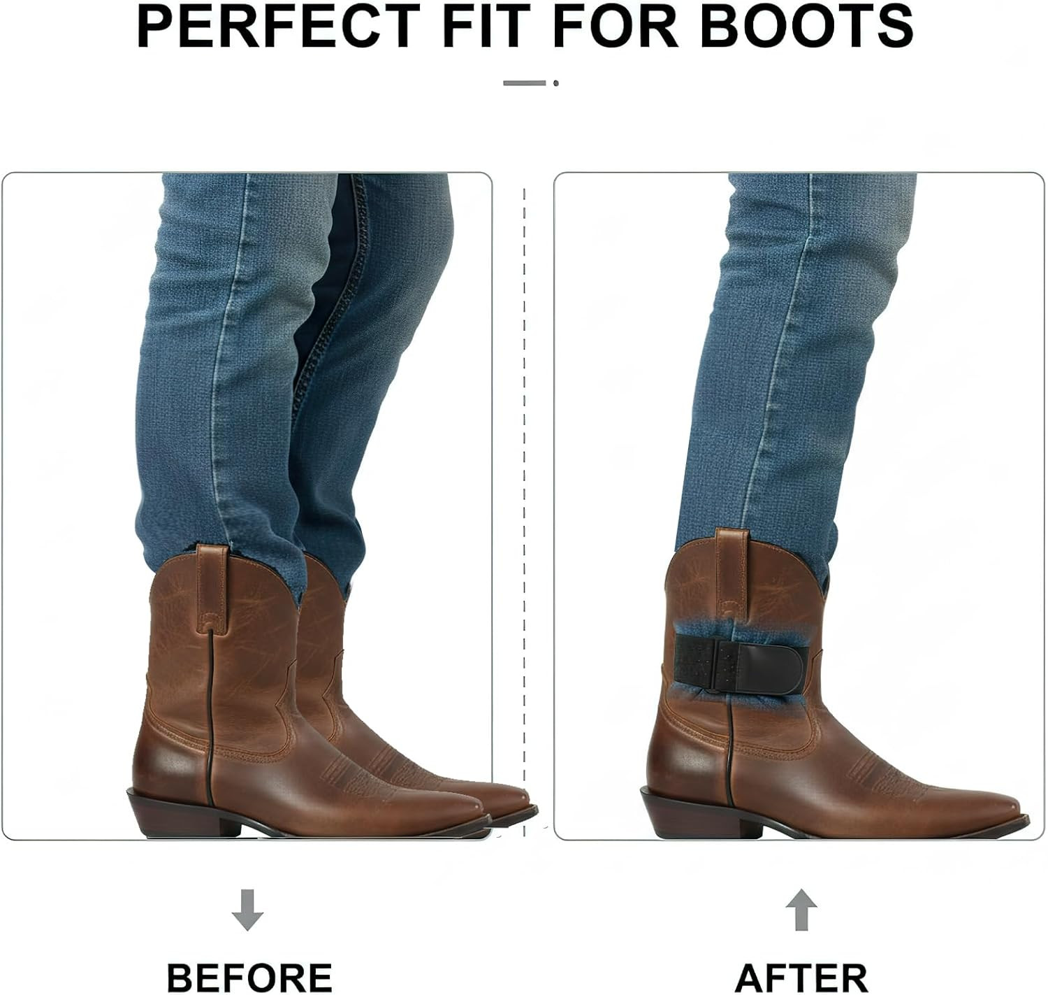 4 Pack Adjustable Boot Straps for Cowboy Boots,Non-Slip Elastic Pant Leg Straps