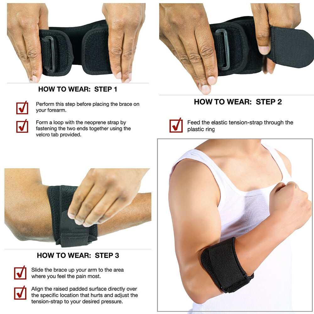 Elbow Support Brace Compression Arm Strap Pad Joint Arthritis Tendon Tennis Golf