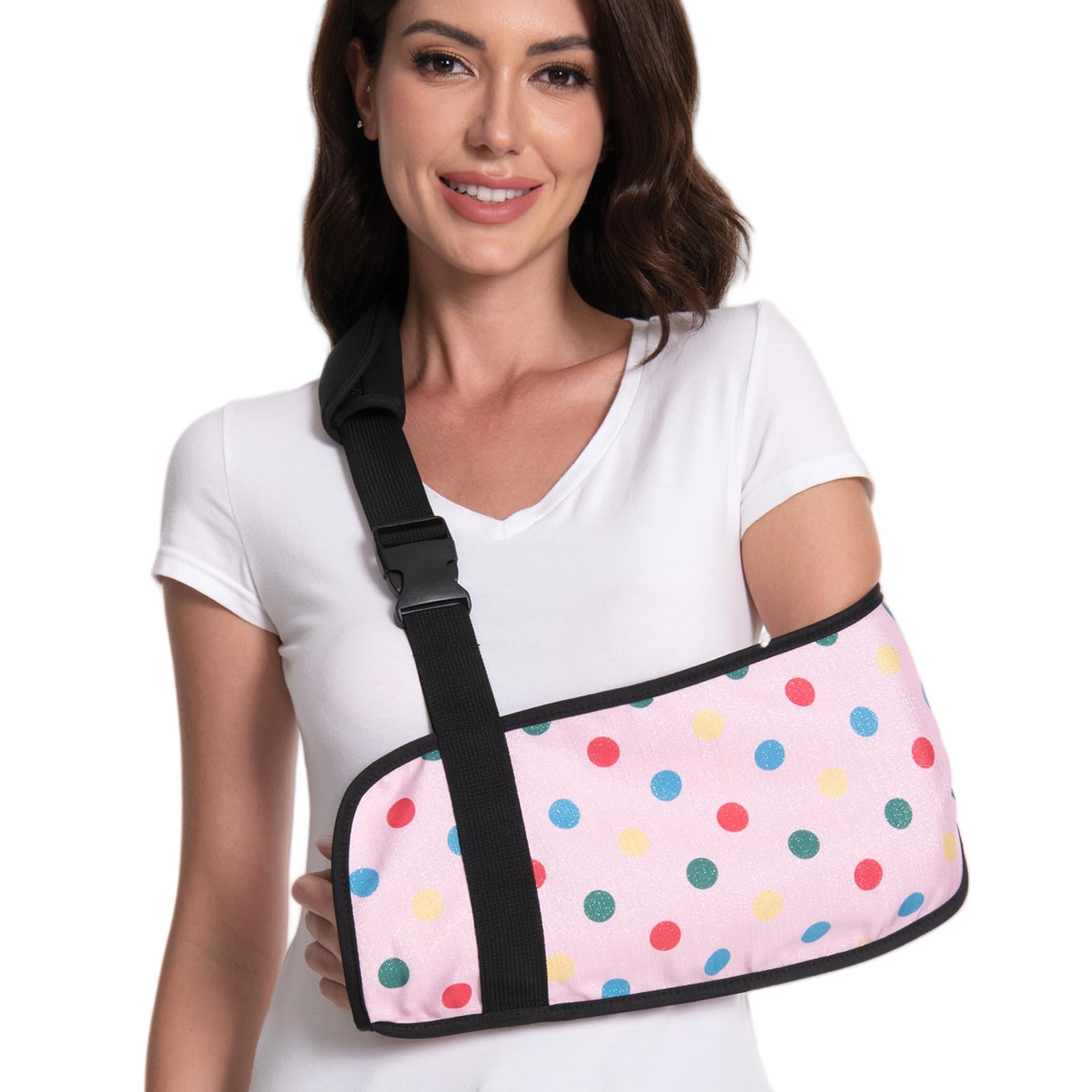 Pink Dot Print Arm Sling Broken Arm Torn Rotator Cuff Shoulder Support Brace