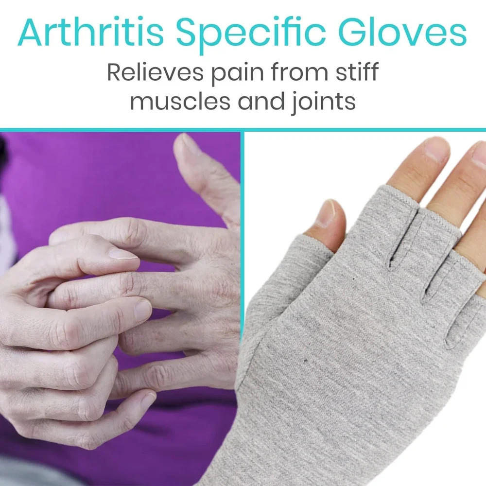 2 Pair Bamboo Gloves Compression Arthritis Glove Wrist Support Joint Pain Relief
