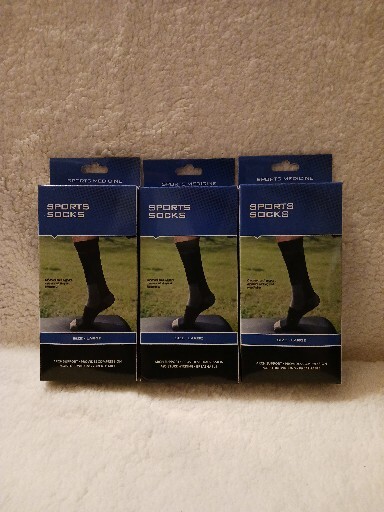 Be Fit Compression Socks Small Comfort Black & Gray New 3 Pair Size LARGE