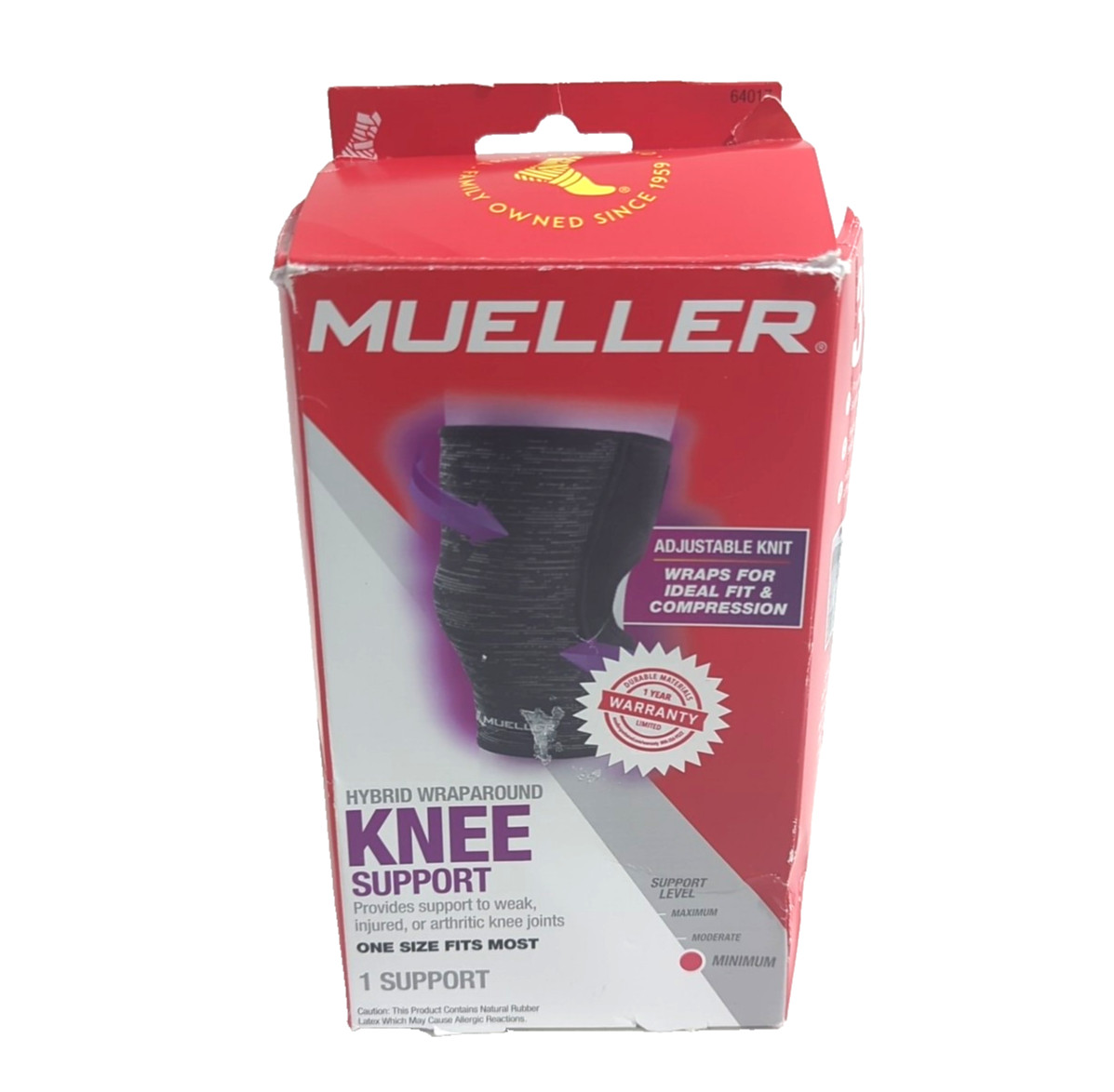Mueller Hybrid Adjust Wraparound Minimum Knee Support 64017 One Size Ford Most