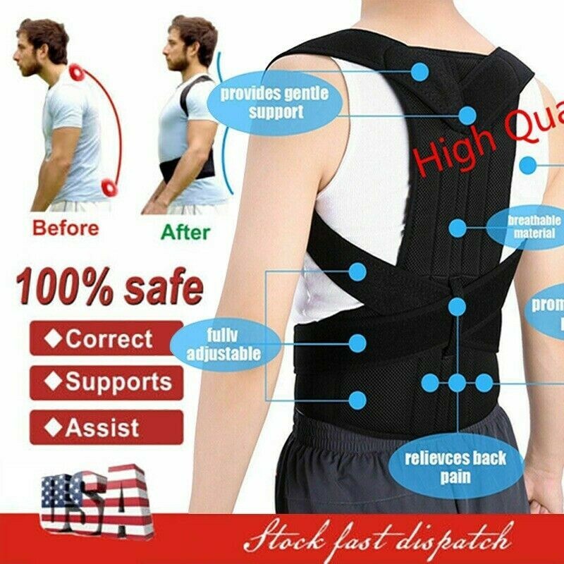 Orthopedic Posture Corset Back Brace Support Corrector Straightener Pain Relieve