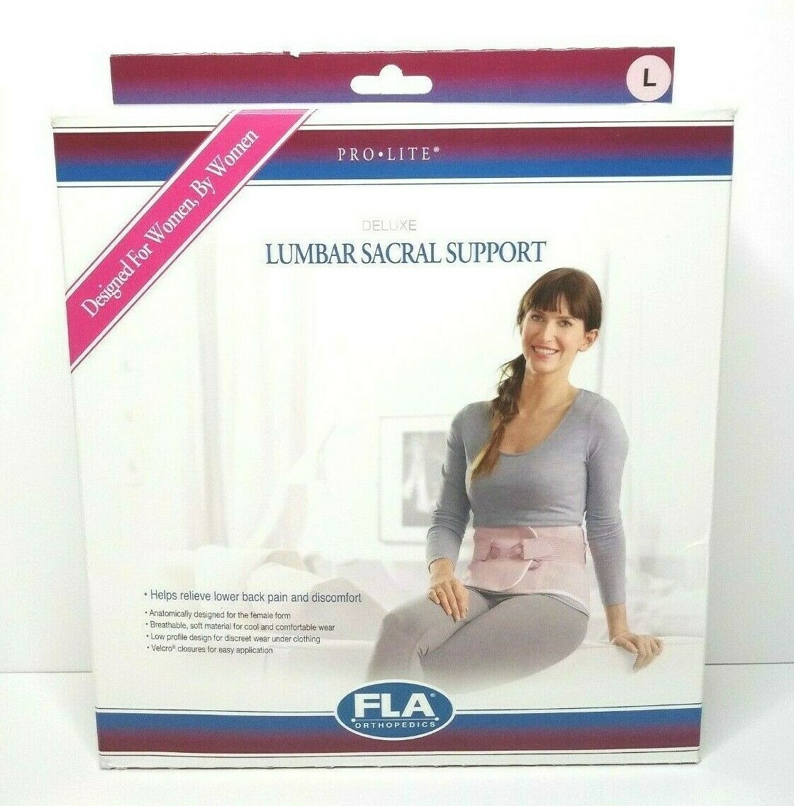 Lumbar Sacral Support for Women Pink Sz Large