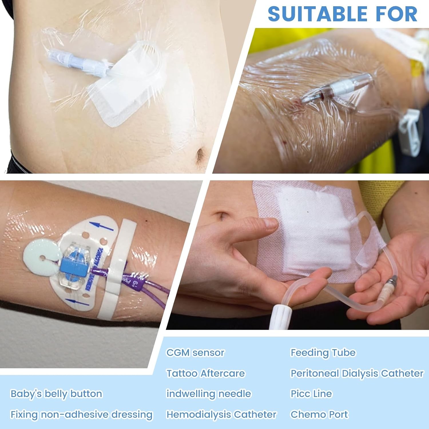 Waterproof Shower Protector for Dialysis Catheter & Chemo Ports, 10×12 Inch