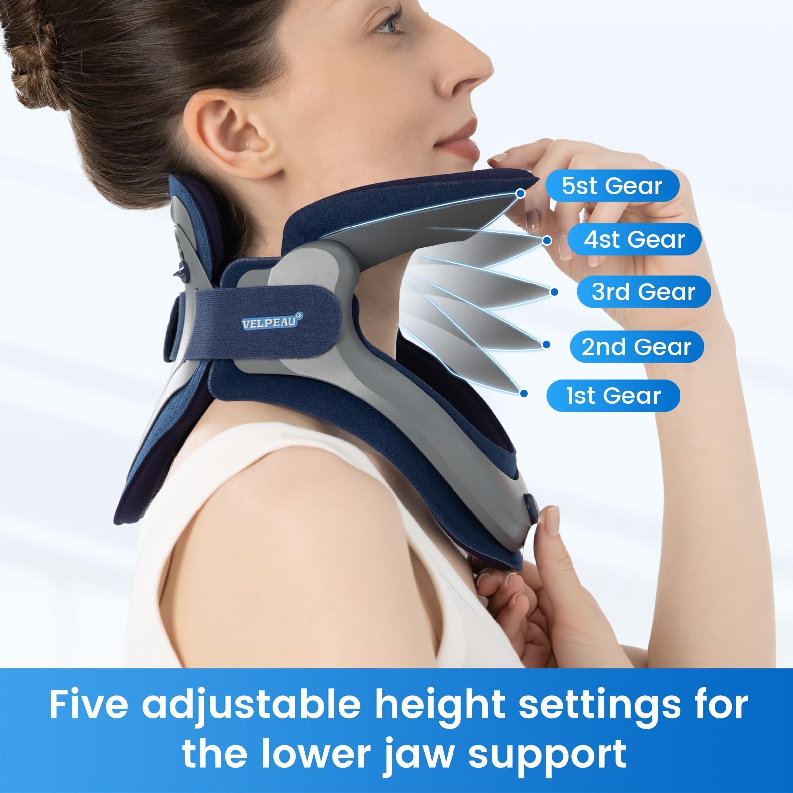 Neck Brace Cervical Collar for Pain Relief Soft Cotton Foam Pads 11.5-16.5″
