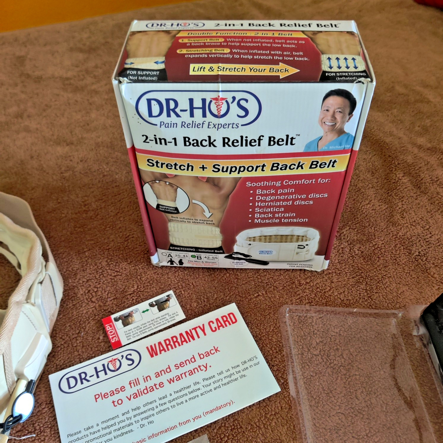 DR-HO’S 2-in-1 Decompression Belt Lower Back Pain Relief Size A 42-55 Inches