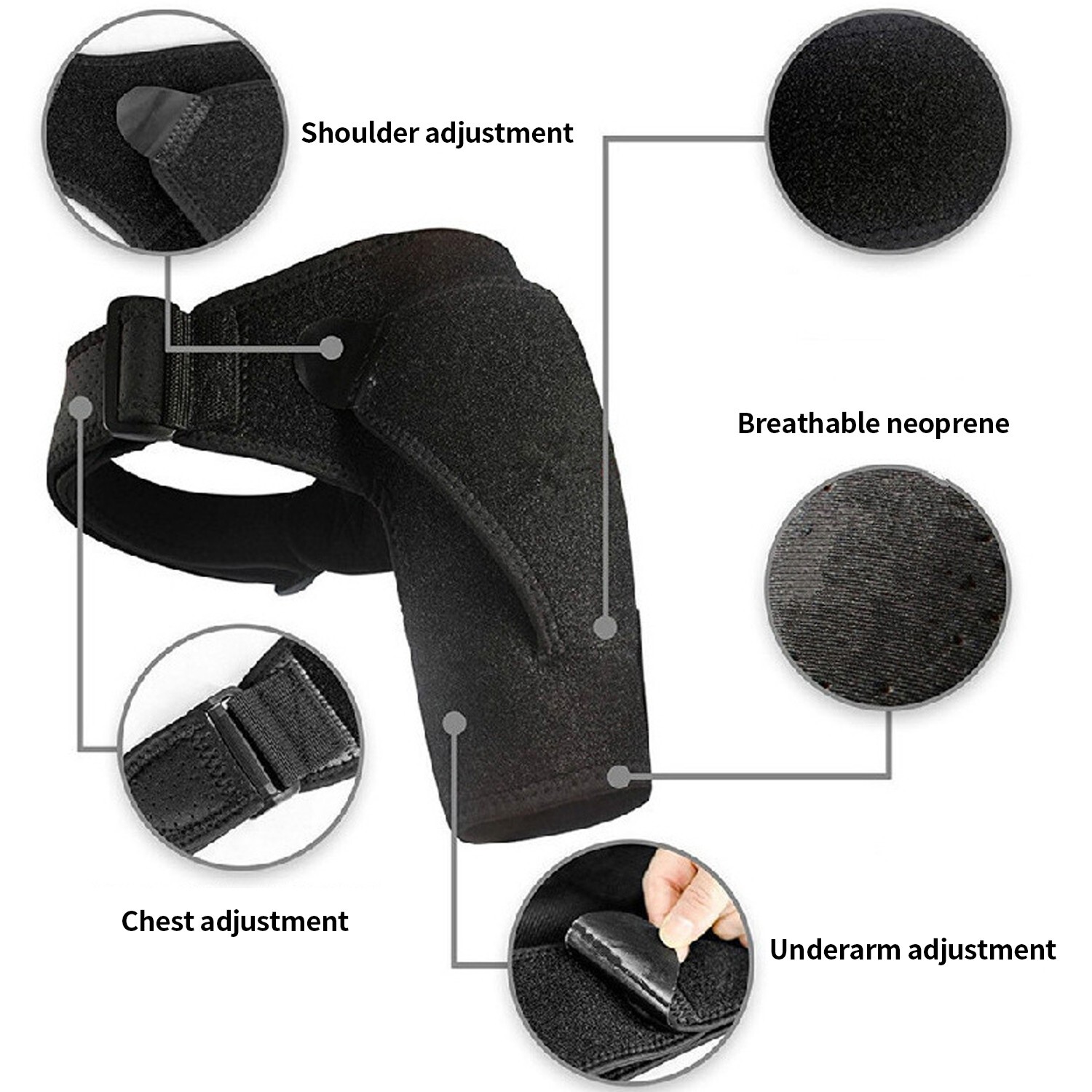Shoulder Brace Support Compression Sleeve Torn Rotator Cuff AC Joint Pain Relief