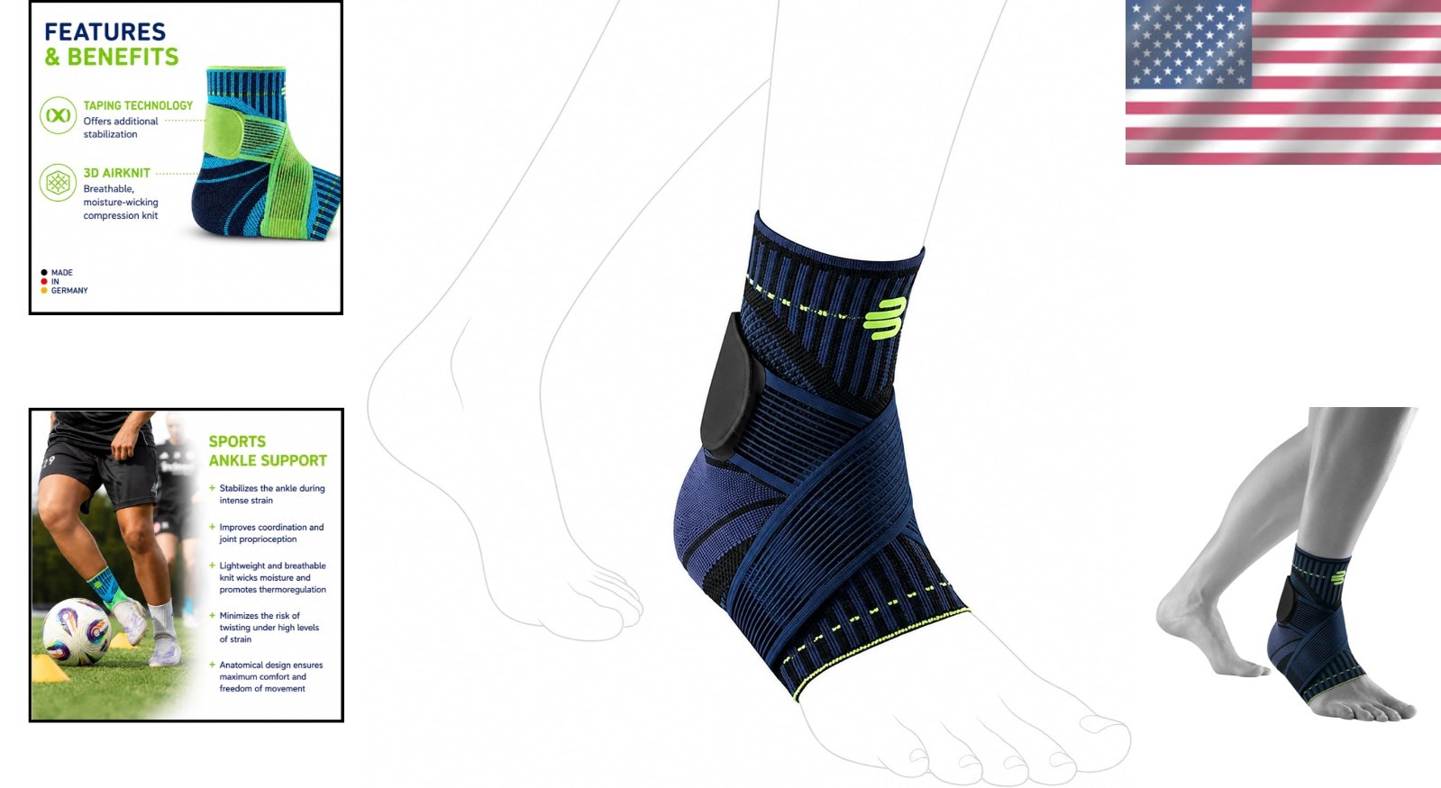 Sports Ankle Support Brace – Lightweight & Durable – Black