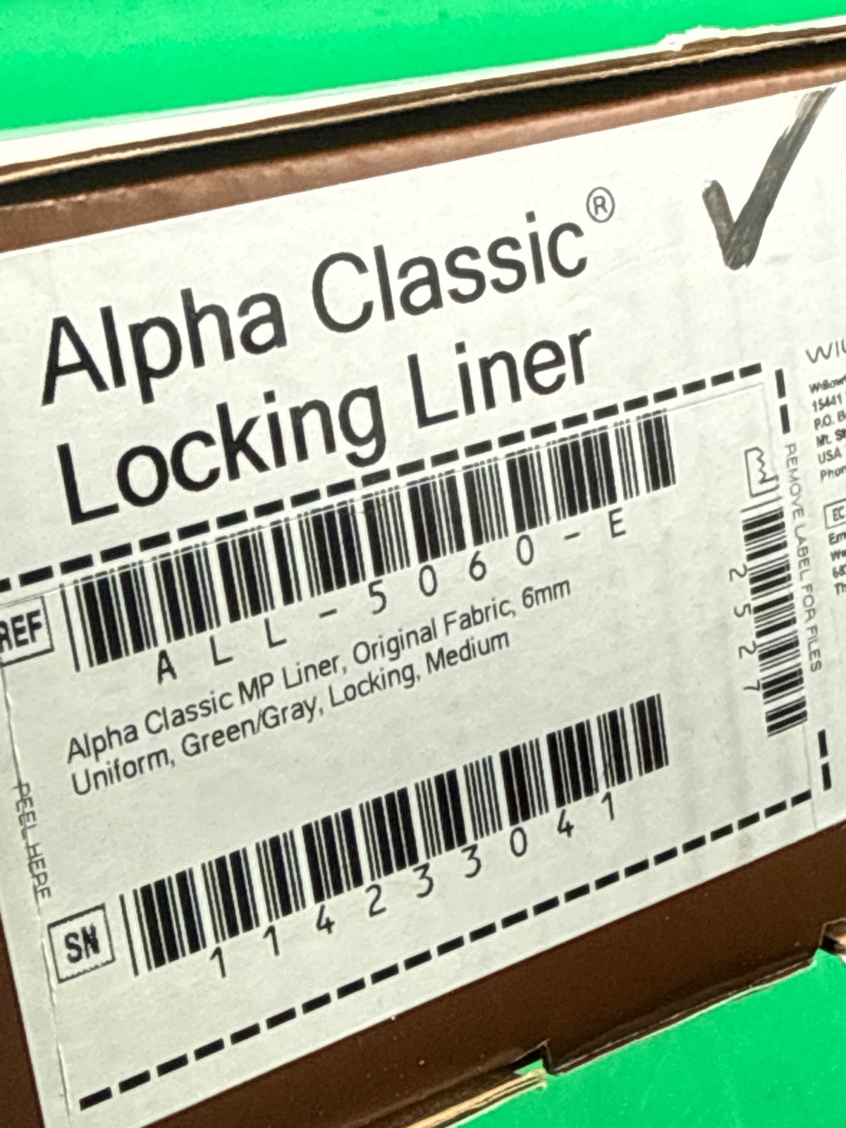 Willow wood Alpha classic locking prosthetic Liner, size medium, uniform, 6mm
