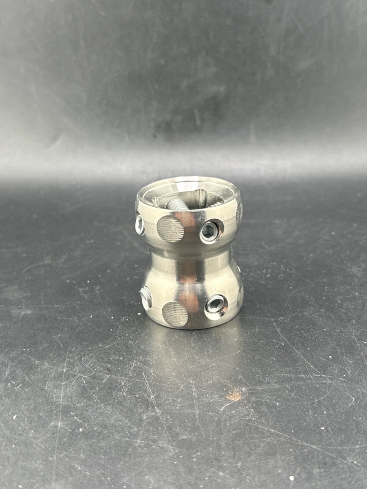 Prosthetic leg component adapter part. Double end female receiver.