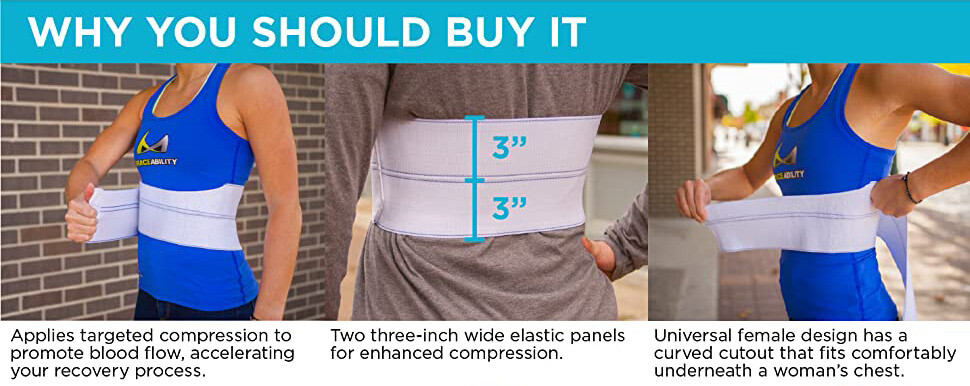 Broken Rib Chest Support Brace Wrap Cracked Fractured Compression Protect Belt