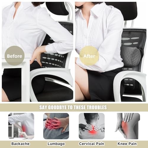 Lumbar Roll Pillow for Lower Back, Lumbar Support Foam Roll Cushion with