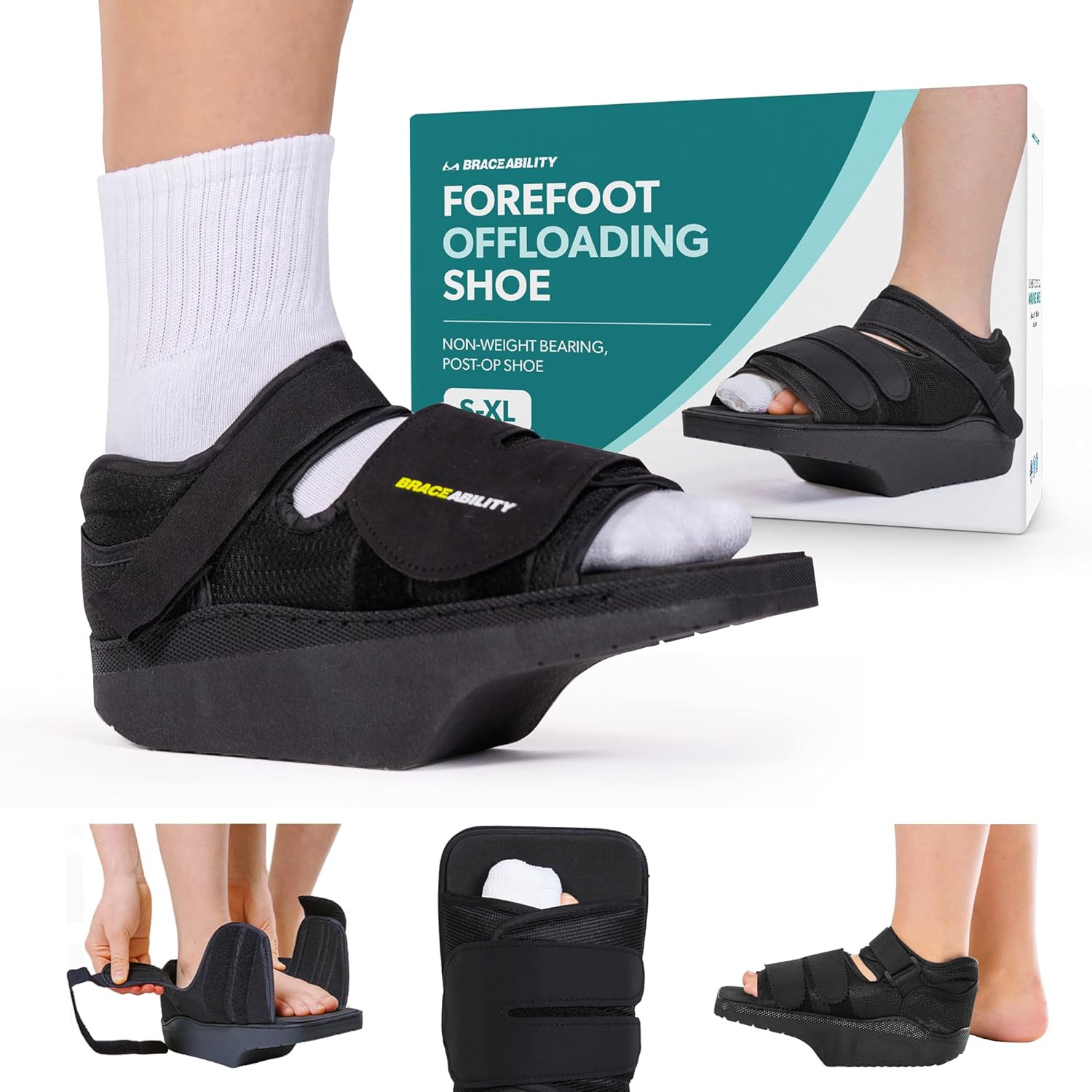Forefoot Offloading Post-Op Shoe – Non-Weight Bearing Medical Wedge Boot for Dia
