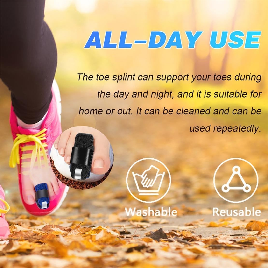 Adjustable Toe Splints for Men & Women – Comfortable Straightener Set of 2