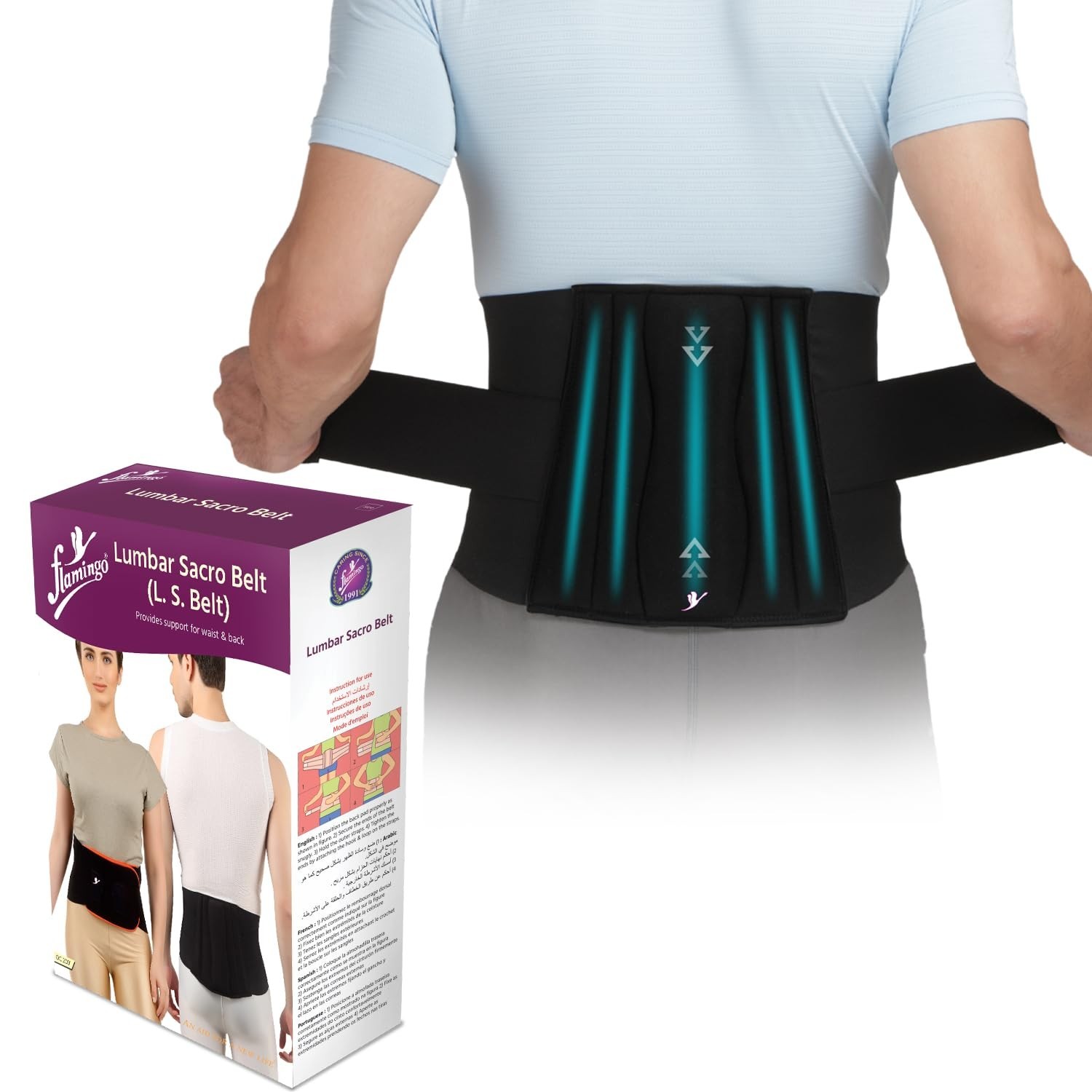 Lumbo Sacro Support Belt for Lower Back Pain Relief & Posture Correction
