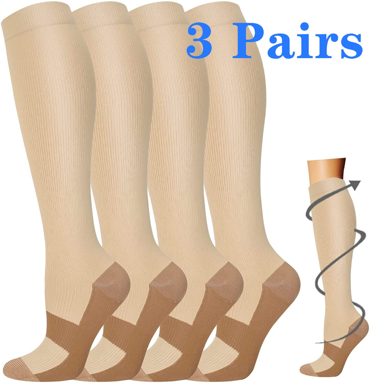 Medical Compression Socks Women Men Best Nurses Medical Pregnancy Closed Toe