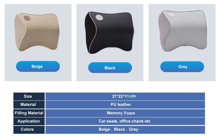 Car Neck Headrest Pillow Protective Rest Head Support Cushion Car Memory Cotton