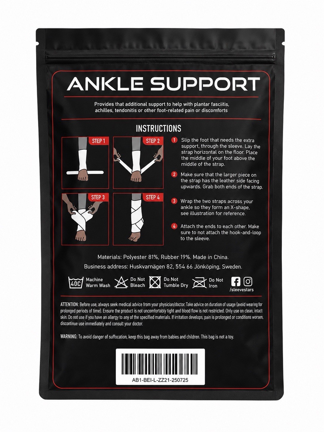 Ankle Support sleeve-beige Color Size Large