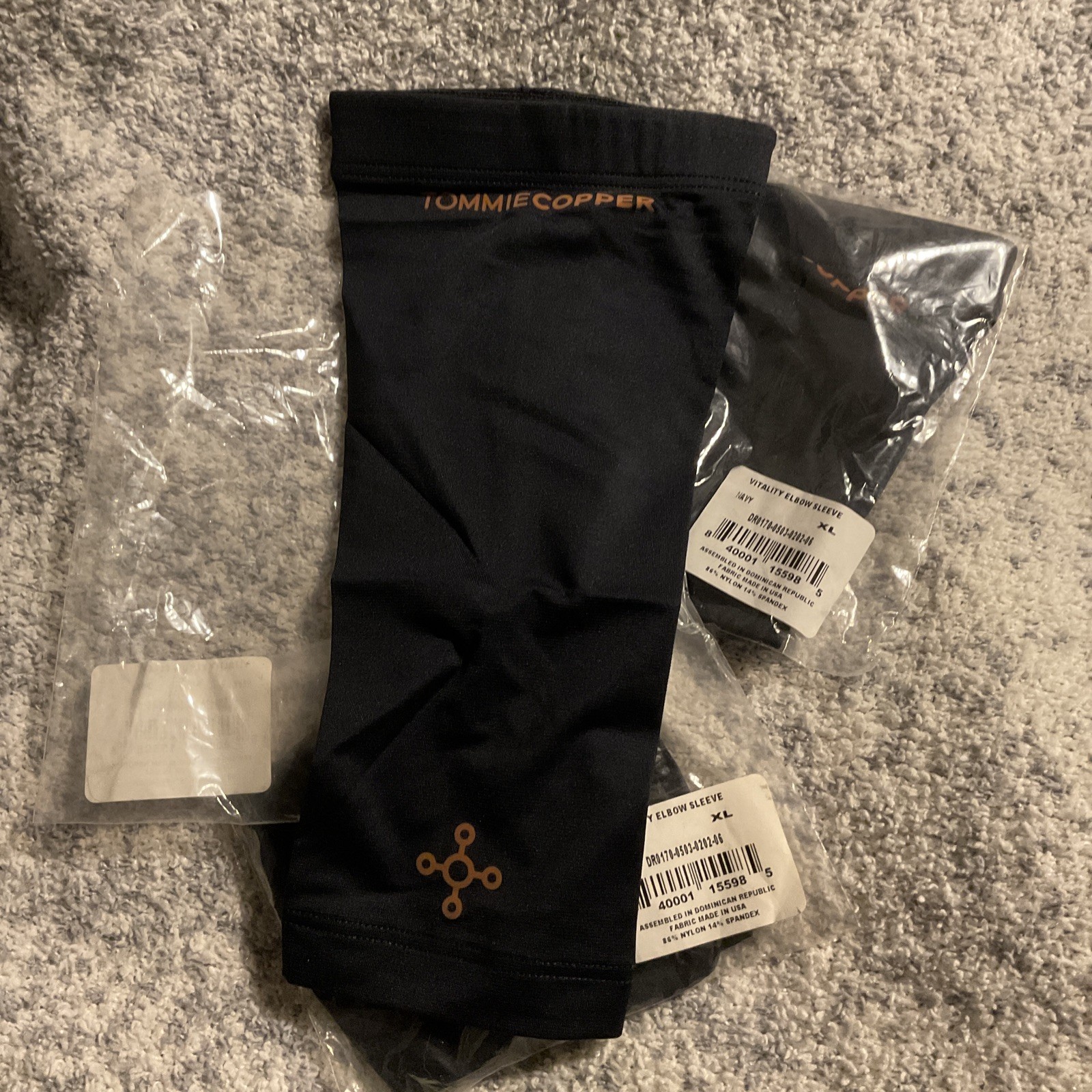 Tommie Copper Vitality Elbow Sleeve Navy XL Compression Set of 3 NWT Active New