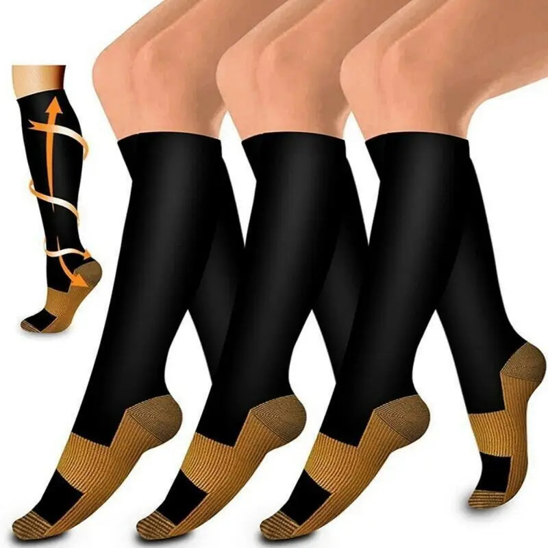 3×Compression Socks Stockings Womens Mens Knee High Medical 20-30 mmHG S/M – XXL