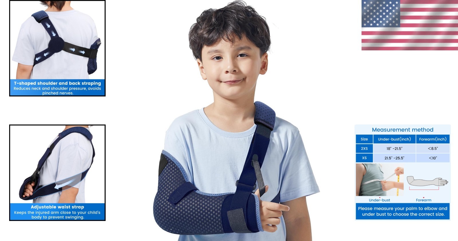 Adjustable Arm Support Sling for Kids – Ventilated Design & Lightweight Comfort