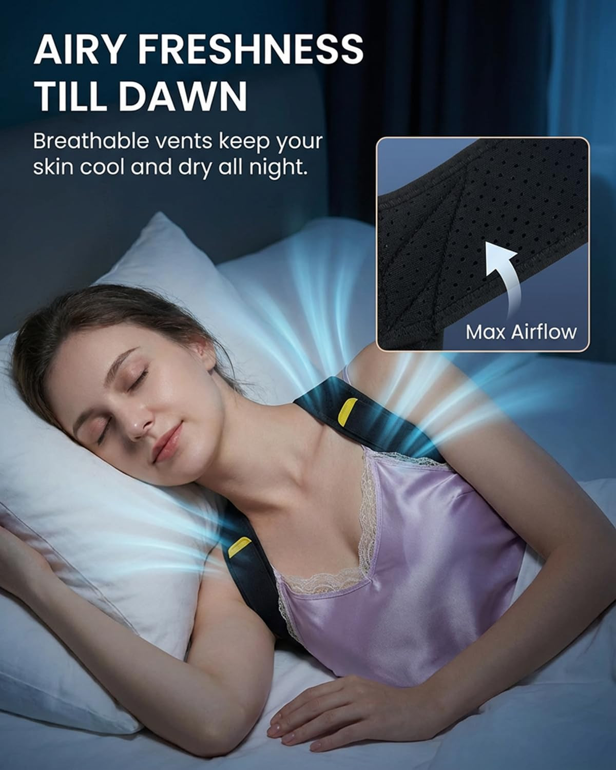 Non-Pinch Design Sleep Upper Back Brace Posture Corrector for Women, Lightweight