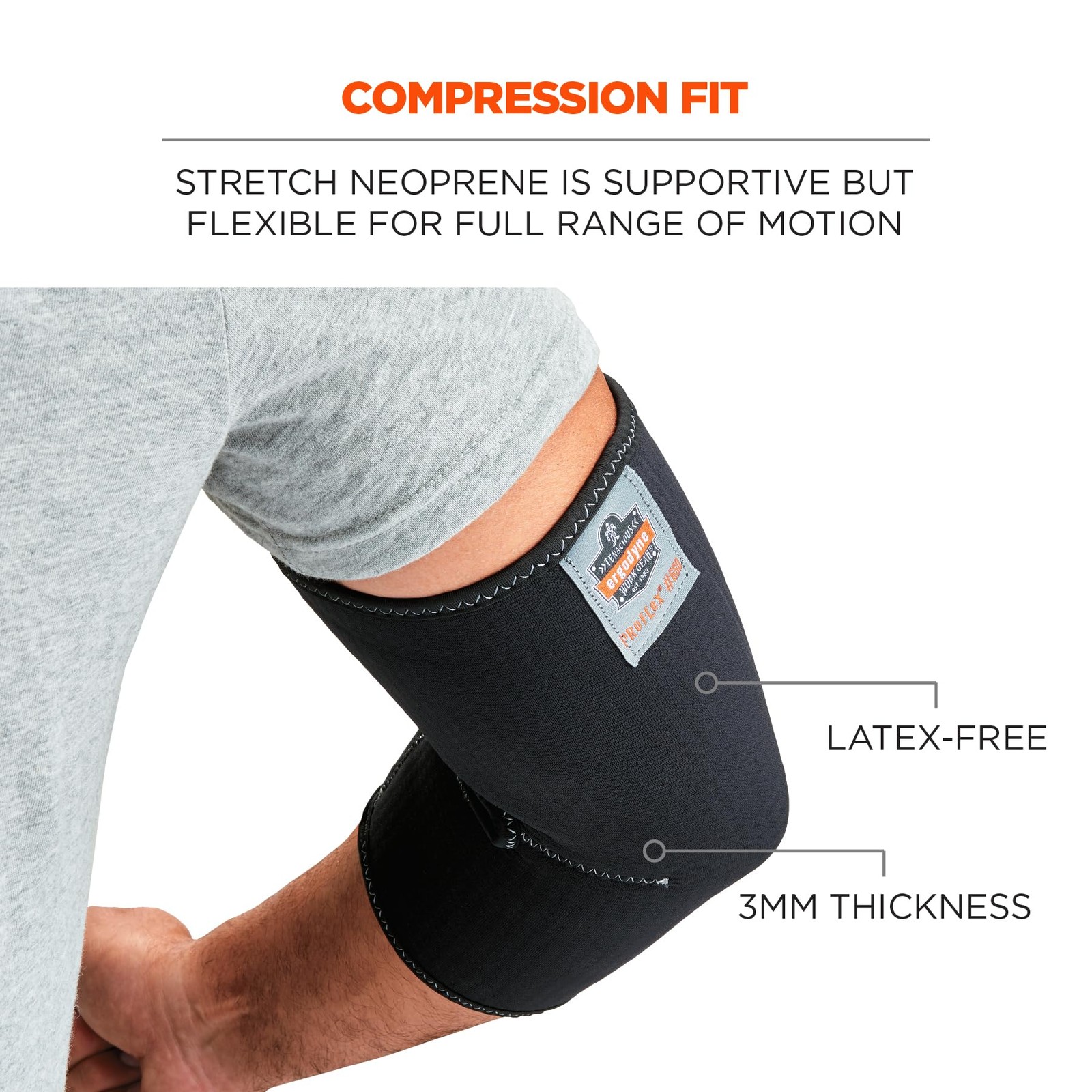 Size M Black 16573 ProFlex 650 Neoprene Elbow Compression Support Sleeve