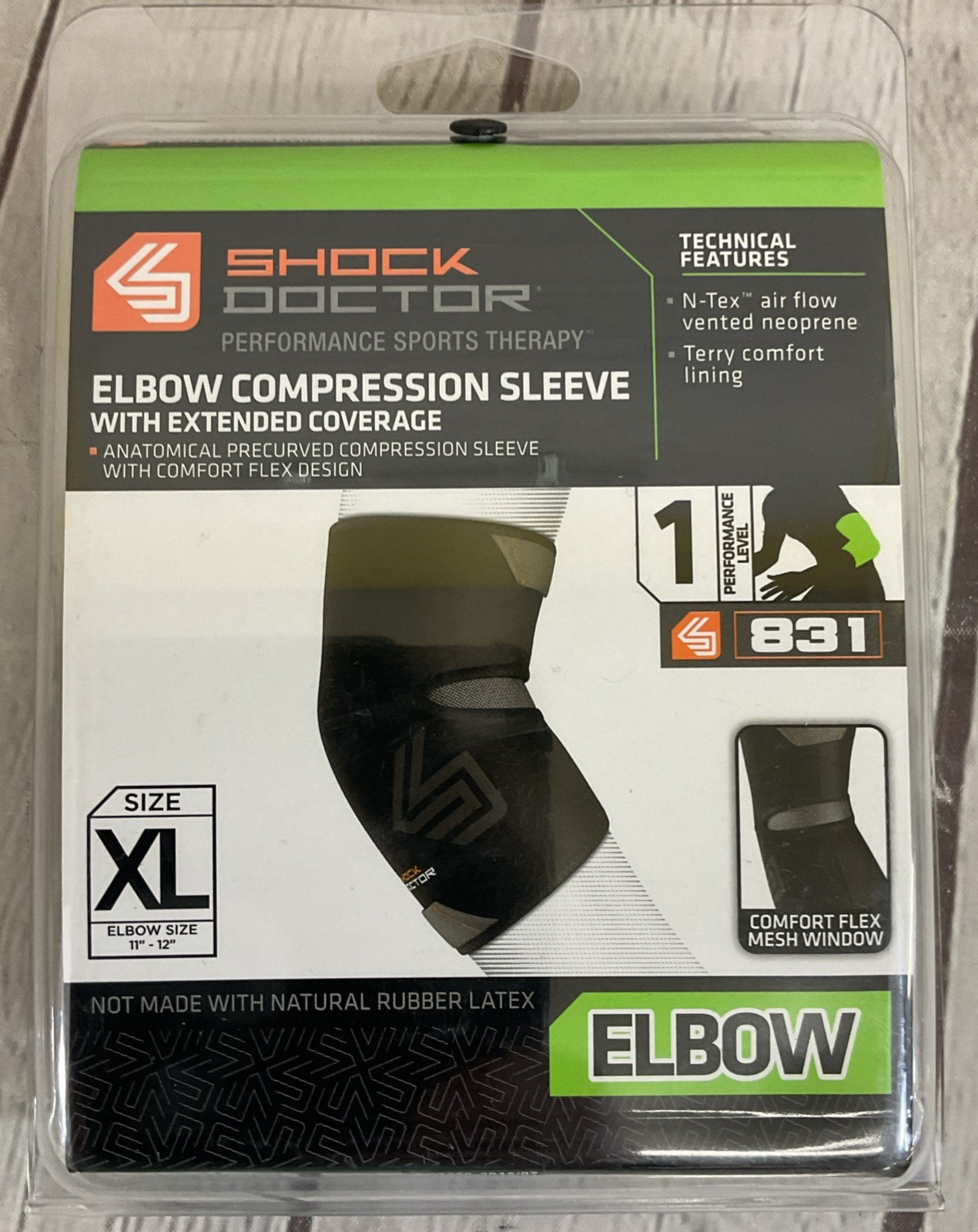Shock Doctor Performance Sports Therapy Elbow Extended Compression Sleeve XL