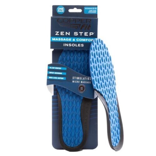 Copper Fit Zen Step Massage & Comfort Arch & Heel Support Insoles Womens: 6-10