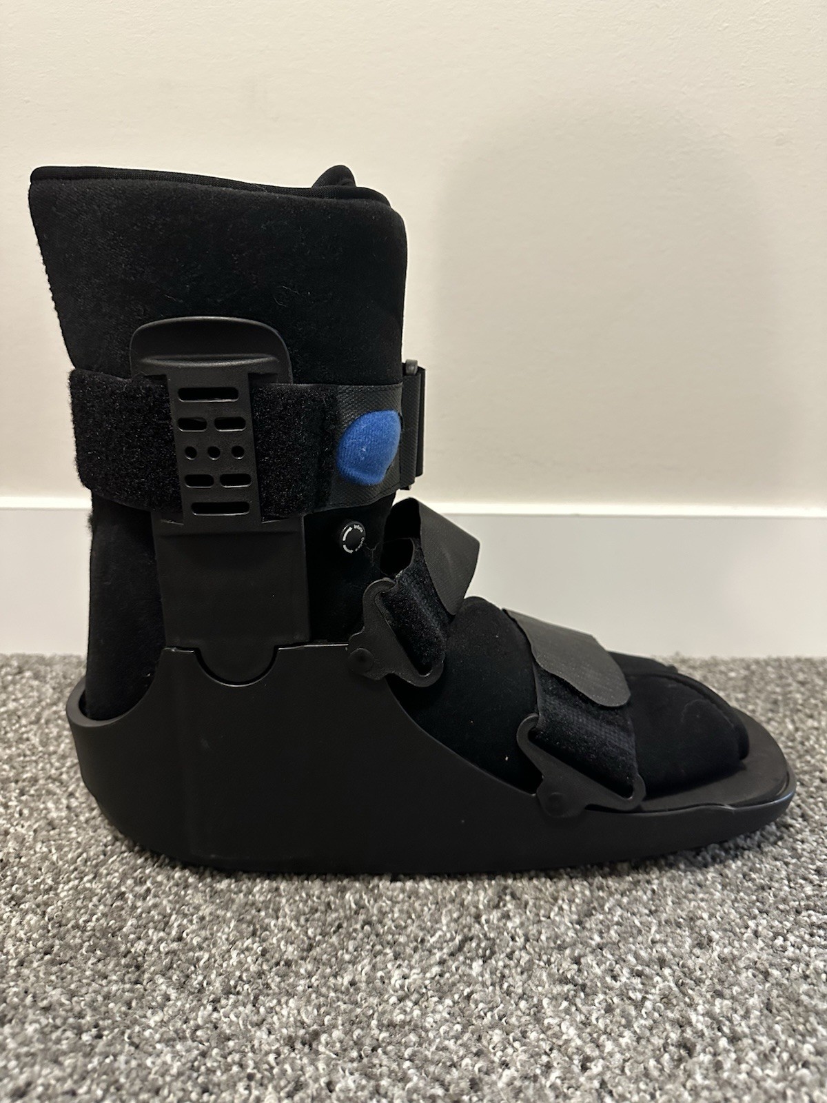 XL Adjustable Walking Boot with Air Bladder, Rocker Sole, Black