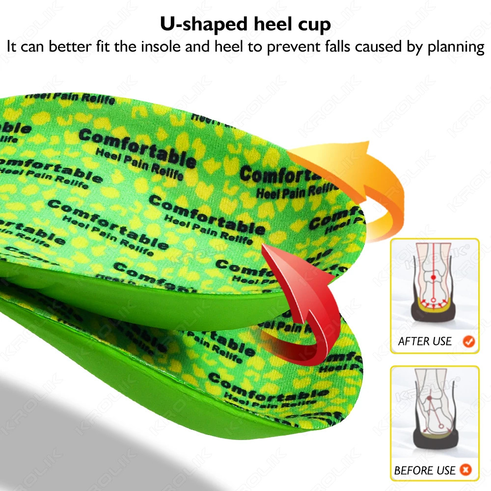 1 Pair EVA Flat Foot Orthotics Arch Support Half Shoe Soft and Comfort Pa