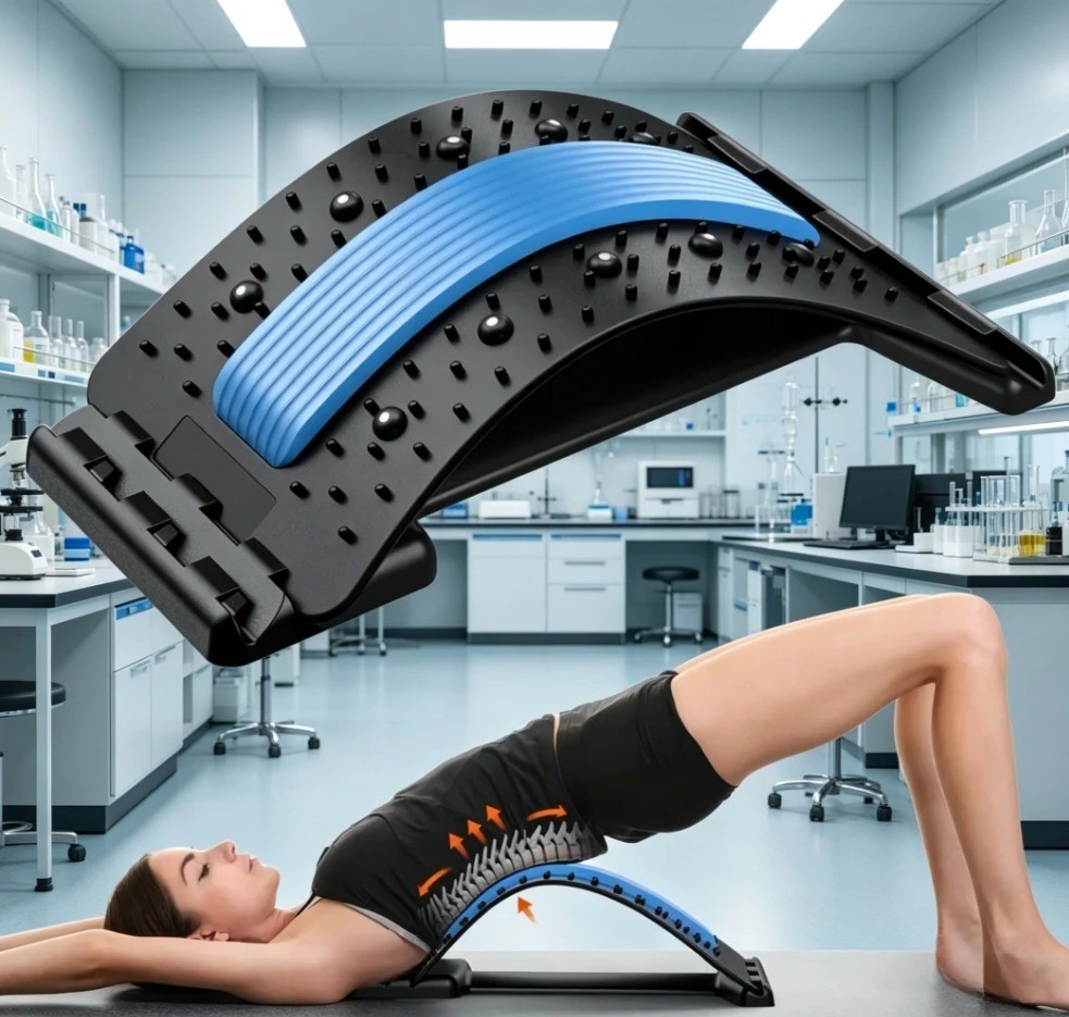 Back Stretcher Spine Board Pain Relief Lumbar Support Corrector Adjustable Ortho